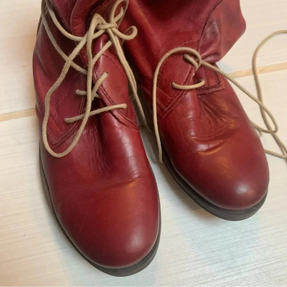 Miz Mooz Lilly Ankle Boots Red 100% Leather 8 - Picture 9 of 11